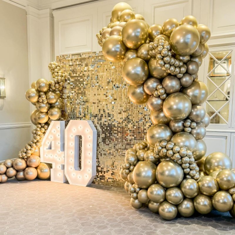 Awenztech Metallic Gold Balloons 12 inch, Chrome Gold Latex Balloons 50pcs Party Balloons for Graduation Engagement Wedding Birthday Party Decorations