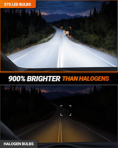 SEALIGHT HB3/9005 Headlight Bulbs, 60000LM Output, Diamond White, Pack of 2, 60000Hrs Lifespan, Wireless with Cooling Fan