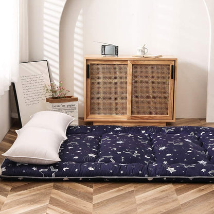 MAXYOYO Navy Star Futon Mattress Japanese Tatami Mat Foldable Futon Portable Camping Mattress Kids Sleeping Pad Floor Couch, Full