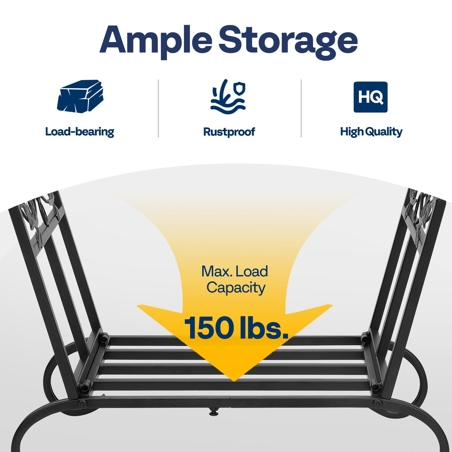 VIVOHOME 12 ft Heavy Duty Firewood Rack Outdoor with Cover 21.5 Inches Folding Firewood Storage Log Rack