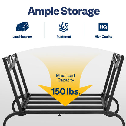 VIVOHOME 12 ft Heavy Duty Firewood Rack Outdoor with Cover 21.5 Inches Folding Firewood Storage Log Rack