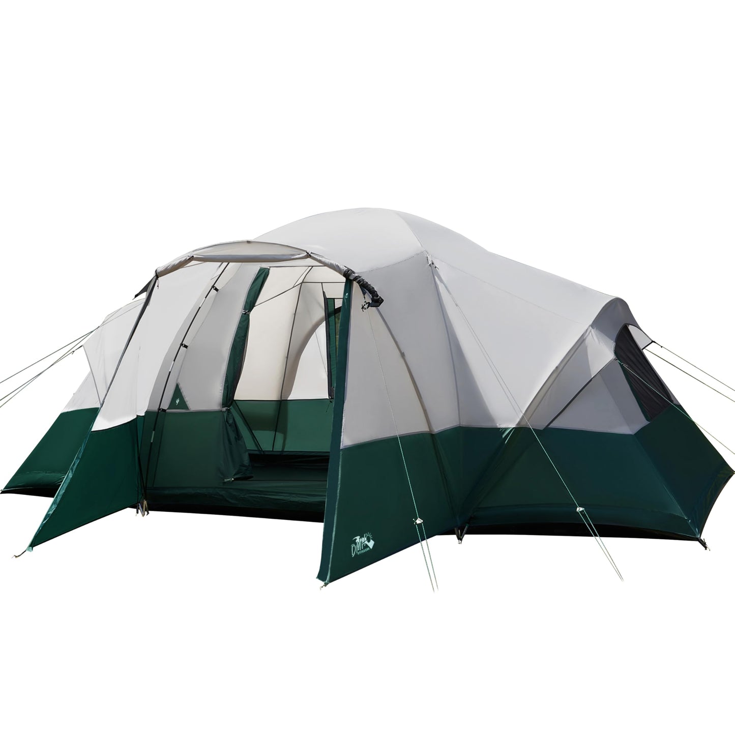 8 Person Camping Tent with Porch, Large Family Tents for Camping, PU1000MM Waterproof Tent with 5 Mesh Windows, Removable Rainfly, Reflective Windproof Rope, Big Dome Tent Fits 3 Queen Airbeds