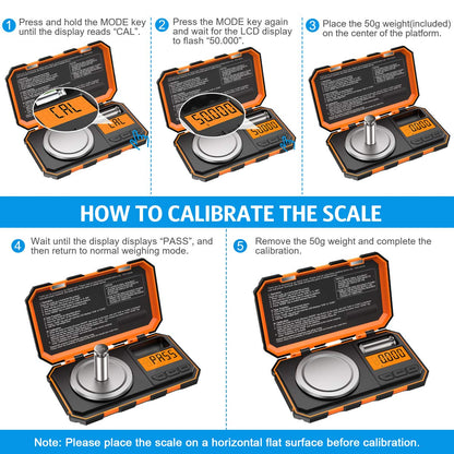 (Upgraded) Professional Digital Milligram Scale, 50g Max High Precision Pocket Sized Jewelry Scale, Electronic Smart Scale with 50g Calibration Weight (Battery/Tweezers Included)