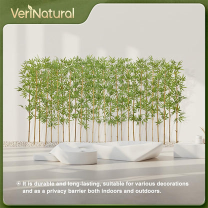 Artificial Bamboo Tree 6Ft Privacy Fence Screen - Real Bamboo Poles & UV-Resistant Faux Leaves for Indoor Outdoor, Fake Plants for Garden, Patio - Balcony Privacy Cover,Decorative Fencing 24Pcs