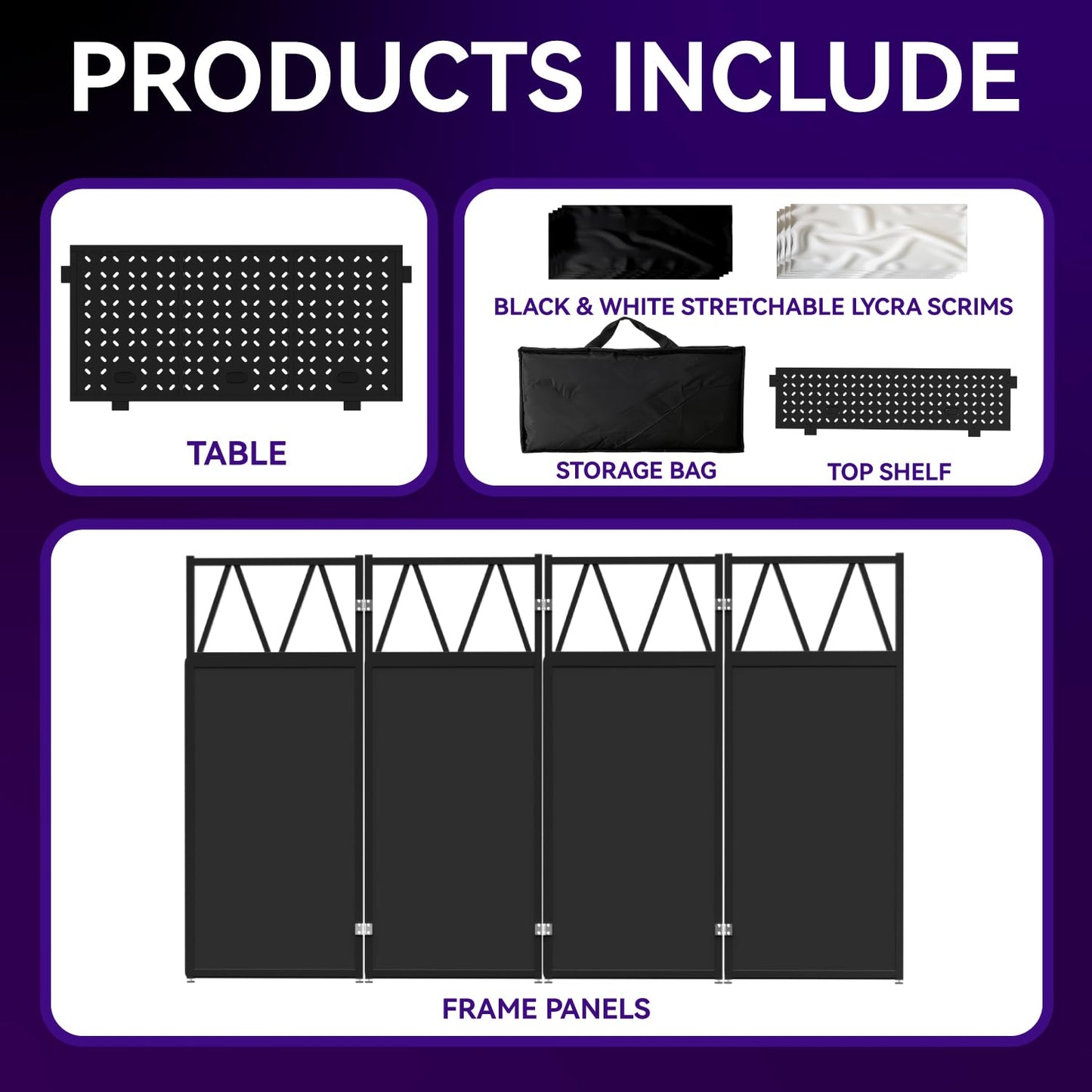 RDCMKL DJ Table Stand Portable booth Double Deck, Foldable DJ Stand, Heavy-Duty Adjustable Height DJ Facade Booth, Easy to Assemble, Stylish, Convenient to Store and Transpor