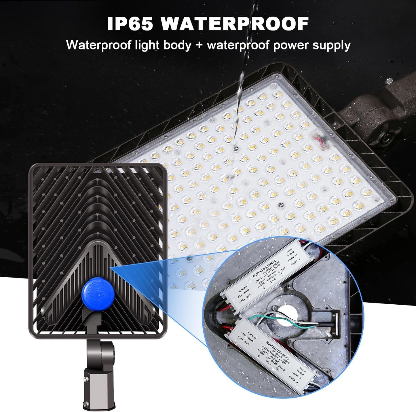 Juyace 480W LED Parking Lot Light 2 Pack, Slip Fitter Mount Outdoor Street Light, Dusk to Dawn Photocell, 72000lm Super Bright Commercial Area Flood Light, IP65 Waterproof, 110-277V for Stadium