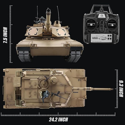 RC Tanks US M1A2 Abrams Army Tank HengLong 1:16 2.4ghz Remote Control Tank Vehicles with Sound &amp Light for Ages 14+