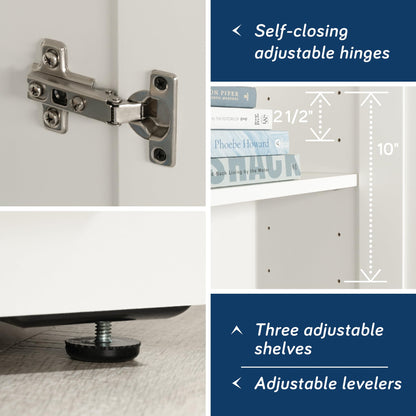Sauder Homeplus Corner Cabinet, Soft White Finish