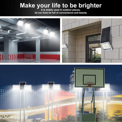 300W Solar Flood Lights Outdoor, 2-Pack 30000LM Dimmable Solar Security Lights with Remote, 3000K-7000K Color Changing, 20000mAh Battery, Dusk to Dawn, IP66 Waterproof, for Yard, Barn, Garage, Pool