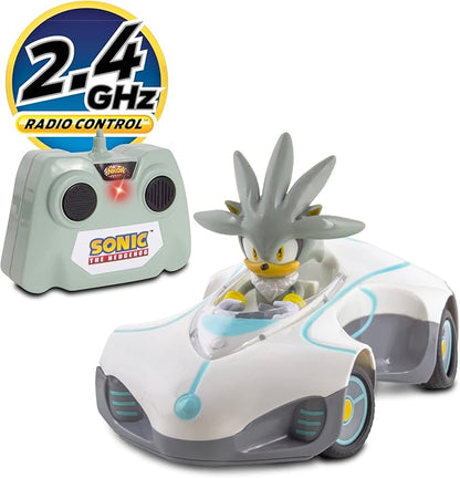 Sonic Team Sonic Racing RC: Silver - NKOK (682) 1:28 Scale 2.4GHz Remote Controlled Car 6.5' Compact Design Officially Licensed Sega Sonic The Hedgehog Battery Powered Ages 6+