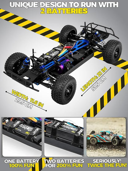 1/8 Scale Brushless RC Cars for AdultsMax 40mph Electric Off-Road Monster TruckWaterproof High Speed RC Car 4WD Remote Control Car with 3S Lipo 30+ Min Play All Terrain
