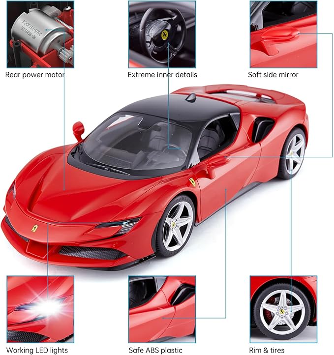 RASTAR 1/14 Ferrari SF90 Stradale Radio Remote Control Car Ferrari SF90 Model Car Toy Car for Boys Kids 2.4G