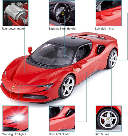 RASTAR 1/14 Ferrari SF90 Stradale Radio Remote Control Car Ferrari SF90 Model Car Toy Car for Boys Kids 2.4G