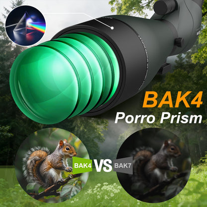 WOZEL 25-75x100 Spotting Scopes for Bird Watching - 45 Degree Angled BAK4 Prism High Definition Waterproof HD Spotter Scope for Bird Watching with Carrying Bag