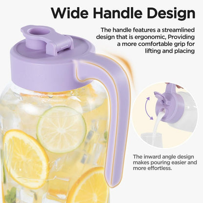 Spreccio Mason Jar Pitcher - Airtight & Leakproof Glass Pitcher with Lid, Perfect for Breastmilk, Cold Brew, and Sun Tea, 2 Quart (64 oz) Mason Jar with Pour Spout Lid