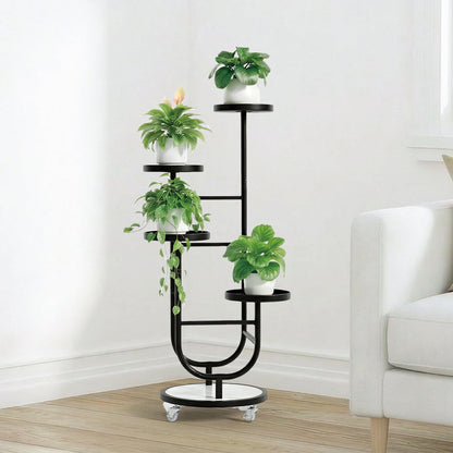 Xizlapu 4 Tiered Tall Plant Stand, Corner Display Rack, Multi-tier Planter Holder for Indoor Living Room Balcony Garden Patio