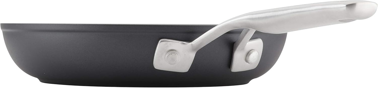 KitchenAid Hard Anodized Nonstick Fry Pan - 8.25 Inch Induction Skillet in Matte Black