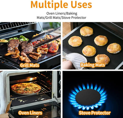 Skiennix Large Oven Liners - Reusable Nonstick Teflon Mats | 17"x25" Heavy Duty & Heat Resistant