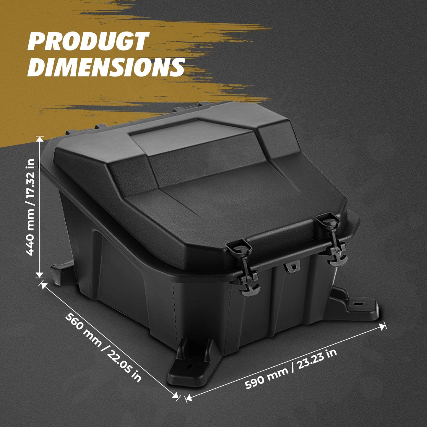 KEMIMOTO UTV Rear Cargo Box 69 QT Storage Box Compatible with Polaris RZR 900 S 1000 XP Turbo S RZR XP 1000 Cargo Bed Box 2881193 Low-Density Polyethylene Cargo Storage Box