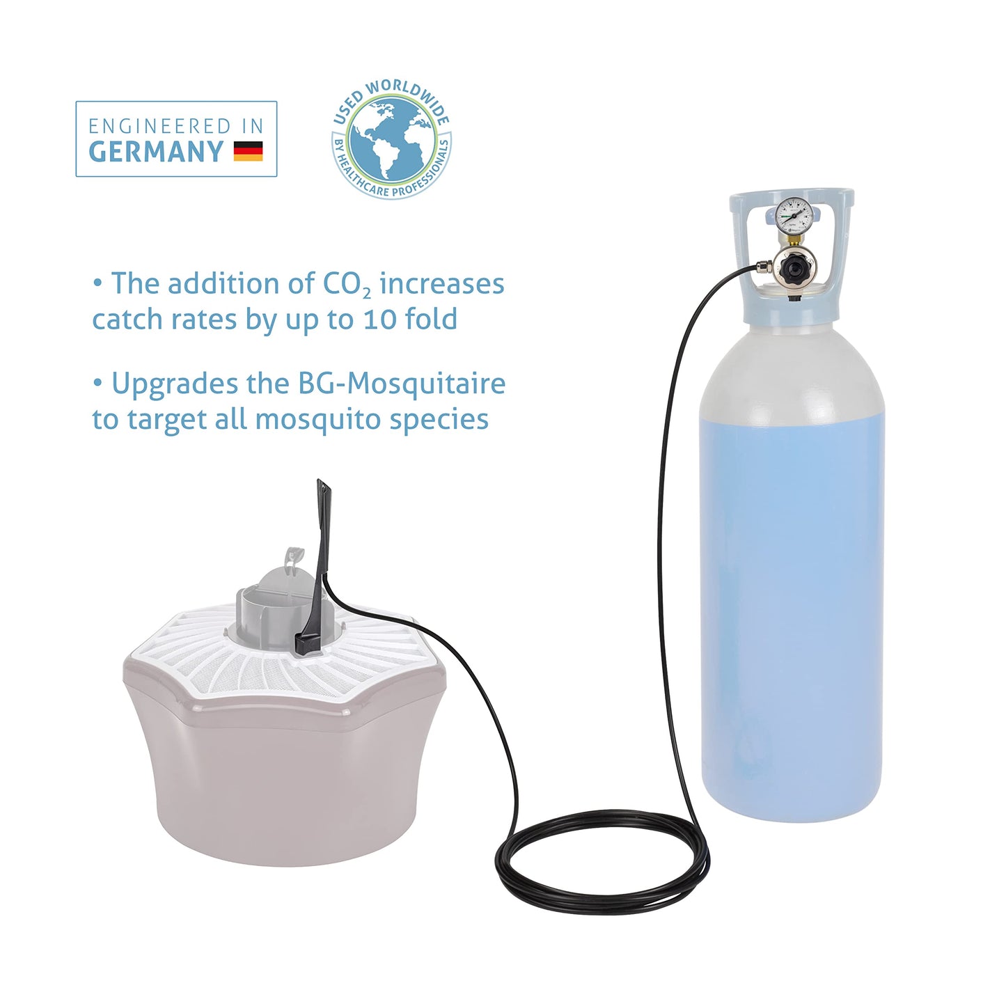 BIOGENTS BG-Booster • CO2 Upgrade for The BG-Mosquitaire Outdoor Mosquito Trap • Upgrade Your BG-Mosquitaire to Target All Biting Mosquitoes
