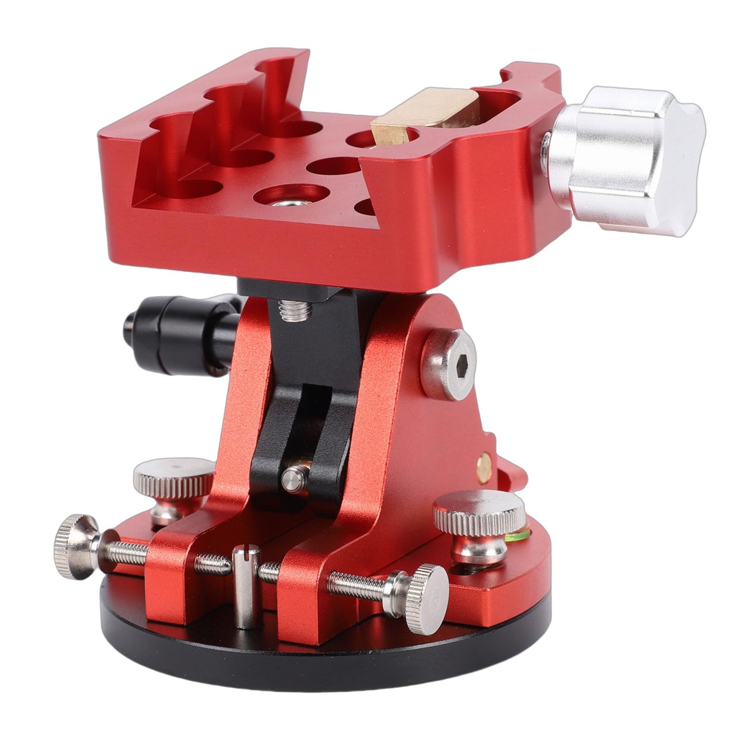 Serounder Telescope Mount, Latitude Adjustment Seat with 1/4", M6, M8 Interfaces, Aluminum Alloy Equatorial Wedge Latitude Base, 33.1LB Load Capacity (Red)