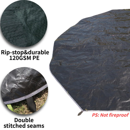 DANCHEL OUTDOOR B1 Portable Yurt with Footprint, Waterproof 4-6 Persom Family Camping Bell Tent 300D Oxford Nylon UPF50+ Sun Protection, Green 13ft/4m