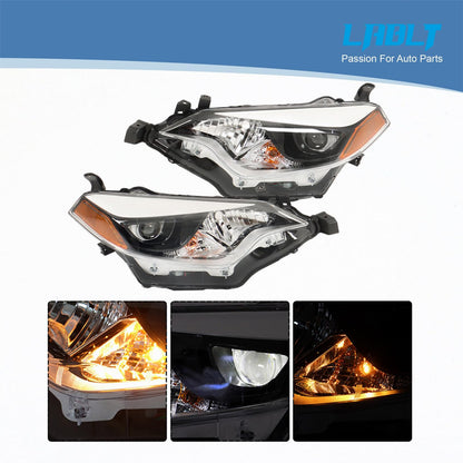 LABLT Halogen Headlight Left and Right Side Assembly Replacement for 2014 2015 2016 Corolla Headlight Pair Driver and Passenger Headlamps