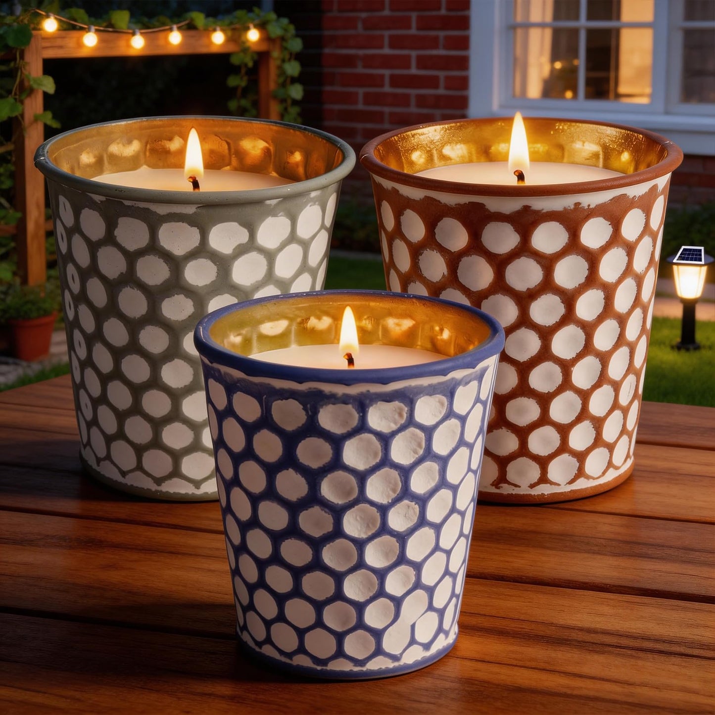 Citronella Candles Outdoor,3 Pack 18OZ Lemongrass Scented Candle for Patio Decor,Natural Soy Wax Citronella Candle for Home Garden,Balcony,Family Gathering,Backyard & Camping