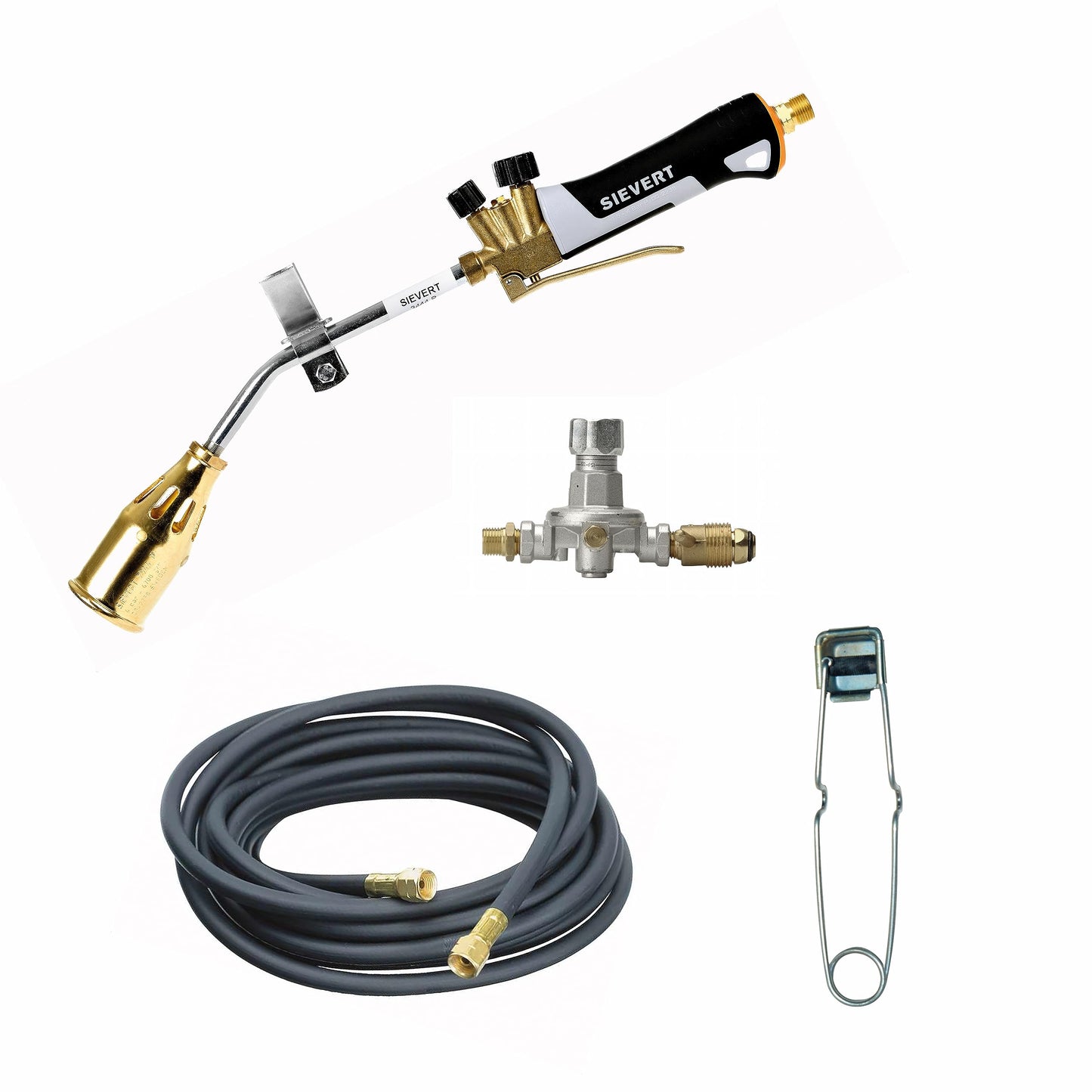 Sievert Turboroofer Detail Torch Kit - Heavy-Duty, Windproof Flame - 18-inch Torch Assembly, 25 ft. Hose, Adjustable Regulator - DS2944-NP
