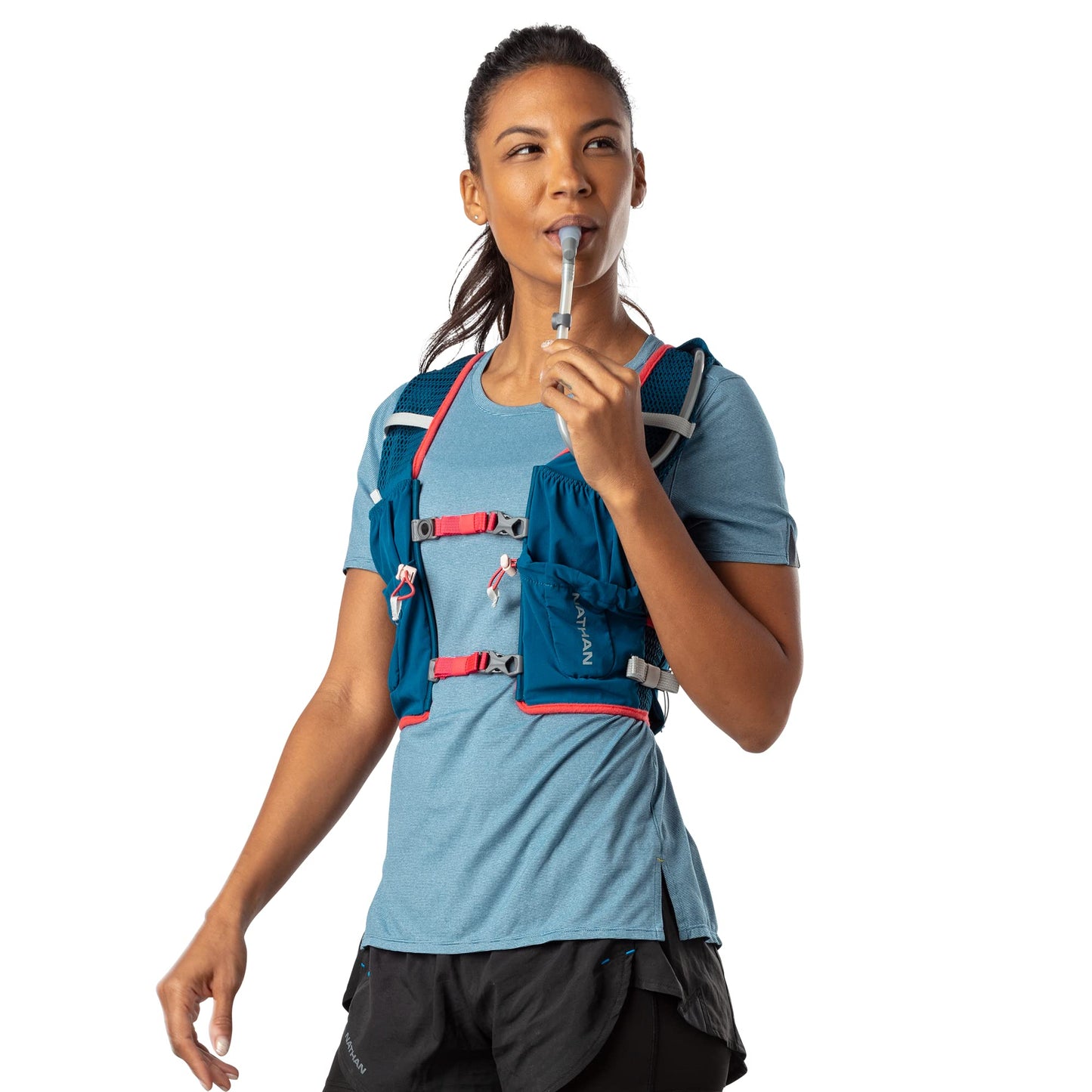 Nathan VaporAir Lite 4 Liter Vest & Hydration Pack with 2L Bladder, Front Water Bottle Pockets, Soft & Breathable Material for Comfort