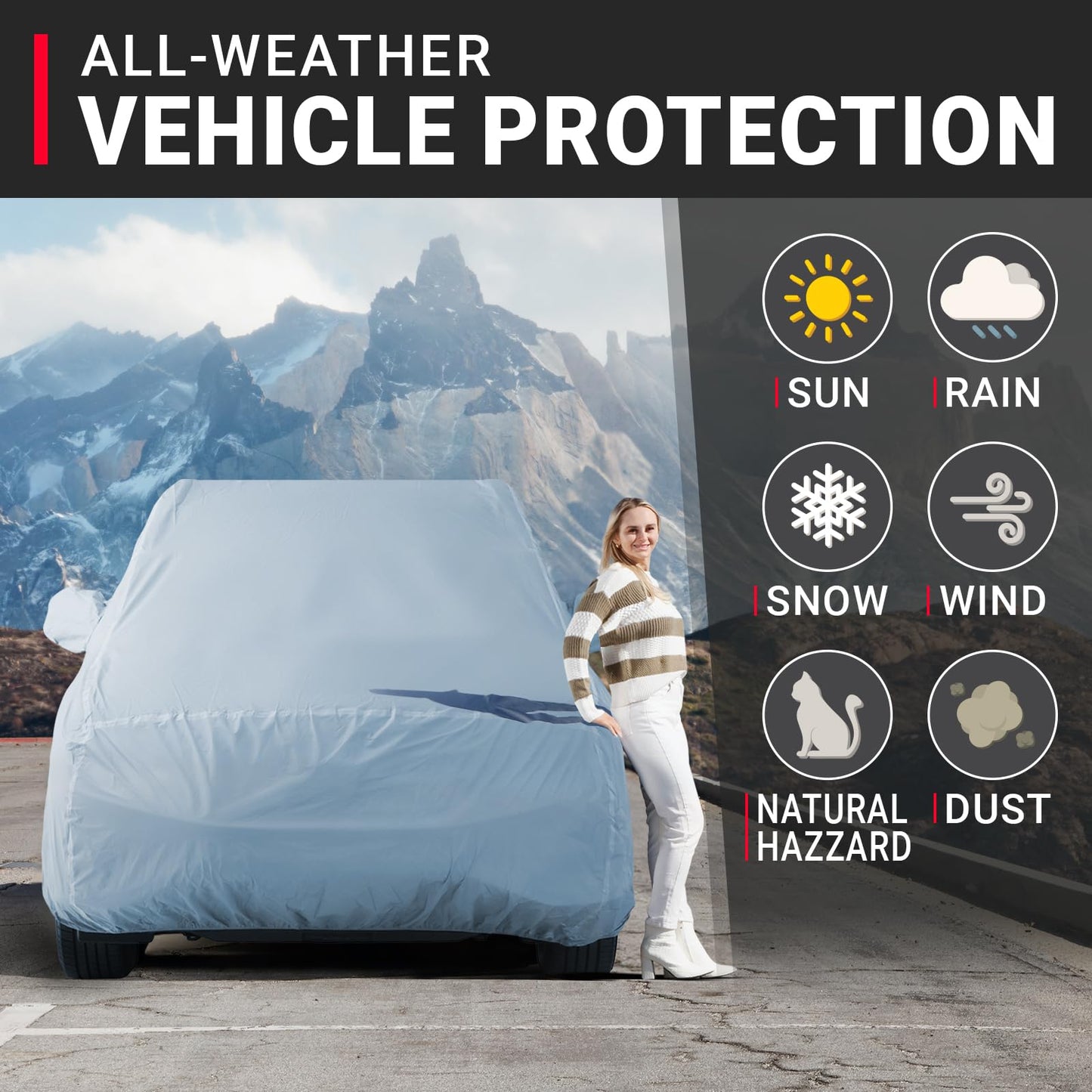 SUV Custom-Fit Car Cover for 2024-2026 Lexu s TX | Waterproof All Weather SUV Cover for UV, Rain, Snow, and Ice. Long-Lasting Quality, Suitable for Both Indoor and Outdoor Use.