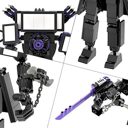Bentex Toilet Upgraded Titan TV Man Figure Building Block Set Upgraded Cameraman Speakerman Game Model Collectible Building Bricks Birthday Gift for Adults Fans (396pcs)