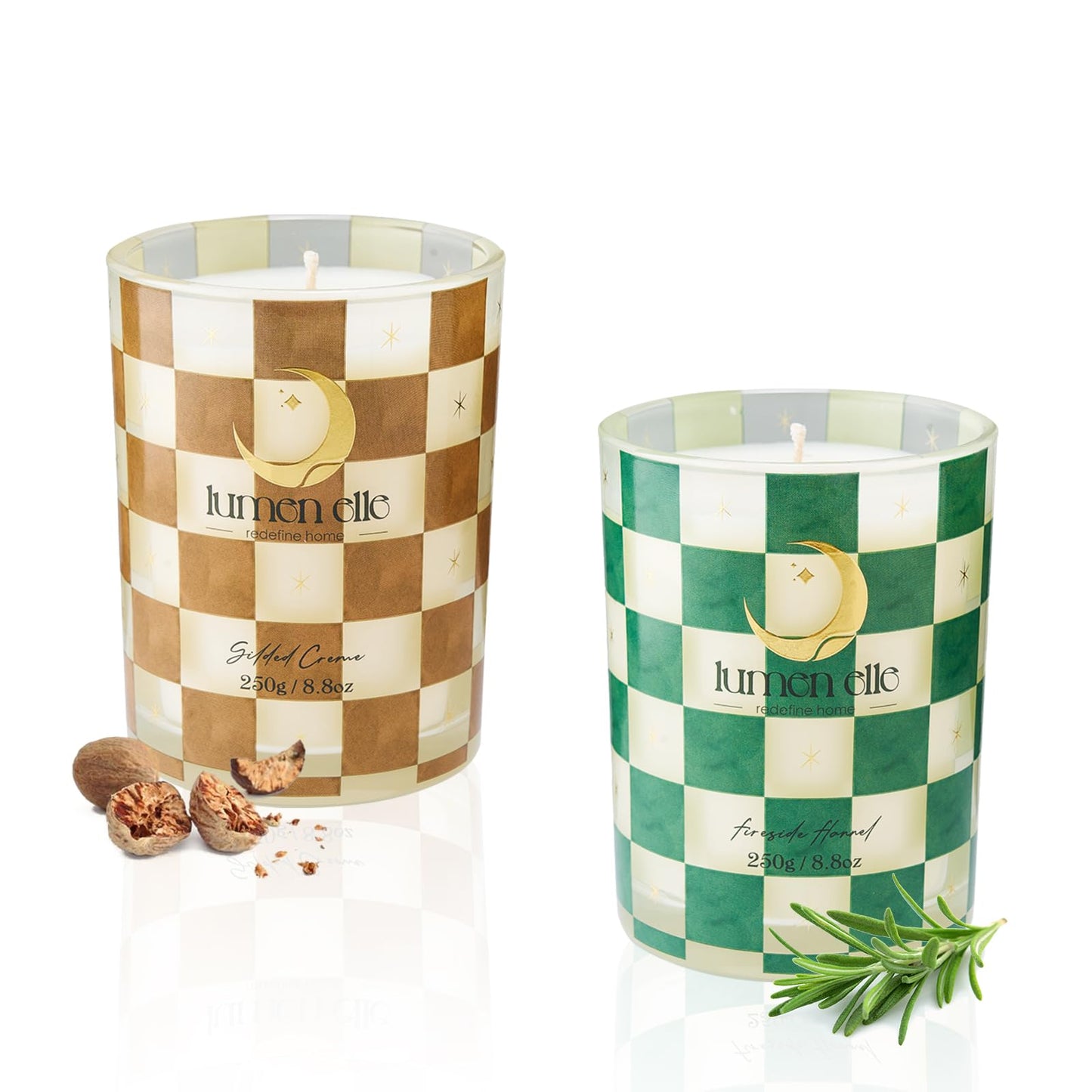 Lumenelle Winter Candle Gift Set for Women (2-Pack) - Gourmand, Fruity & Sweet Scented Soy Wax Candles, Clean Burning, Eco-Friendly, Cozy Home Decor Gift (8.8 oz Each) (Joyride Set No. 10)