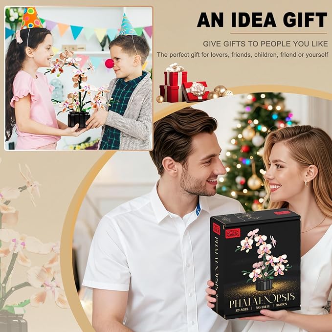 Flower Bouquet Building Blocks Kit Artificial Flowers Toys Botanical Collection DIY Unique Home&ampOffice Bonsai Decoration Adults Teen Girls for Hoilday