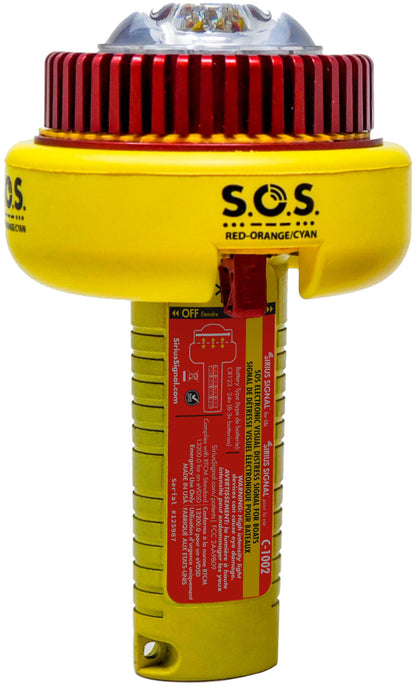 Sirius Signal C-1002 SOS LED Distress Signal - Two-Color & Infrared, USCG Approved, Includes Display Mount, Daytime Flag & Whistle