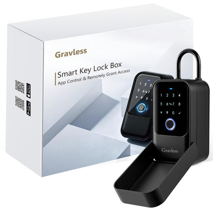 Gravless Smart Key Lock Box with Fingerprint, Lock Box for Keys with Code for outside, Combination Lockbox, Key Box Wall Mount, 5 Ways to Unlock IP65 Waterproof