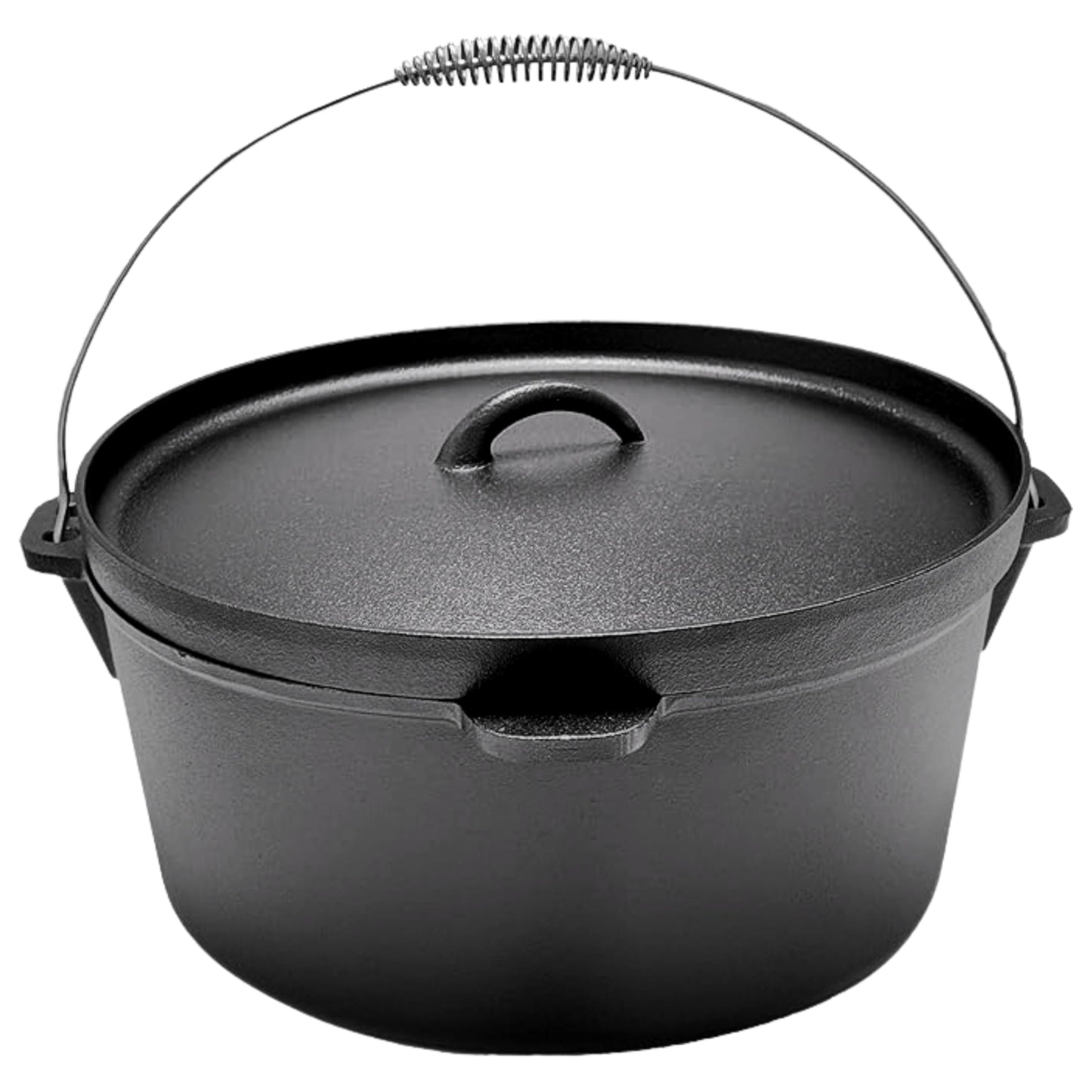 Cuisiland 20QT Cast Iron Dutch Oven with Lip Lid & Bail Handle – Extra Large Pre-Seasoned Campfire Pot for Outdoor Cooking, Baking, Roasting & Stews – Heavy-Duty Cookware for Camping & Backyard Use