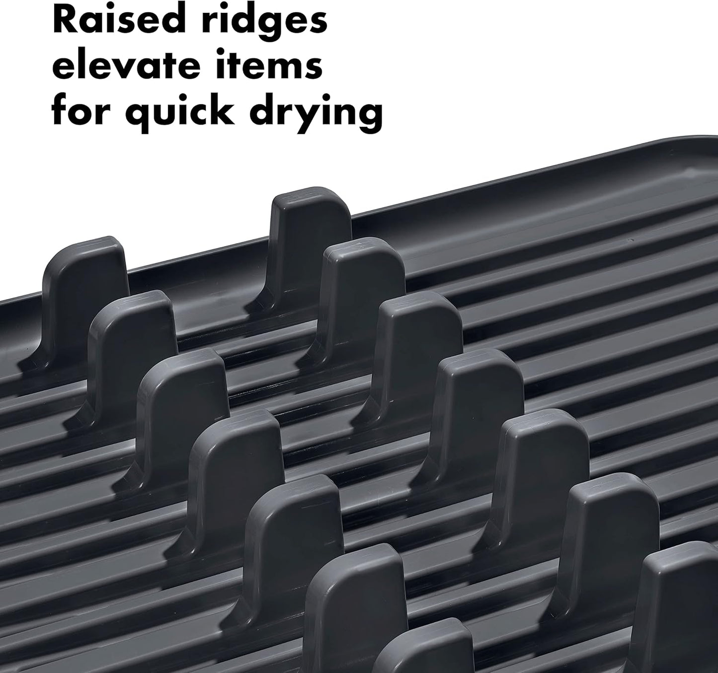 OXO Good Grips Dish Rack - Rustproof Aluminum Design for Efficient Drying | Space-Saving Size
