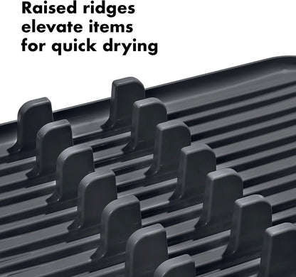 OXO Good Grips Dish Rack - Rustproof Aluminum Design for Efficient Drying | Space-Saving Size