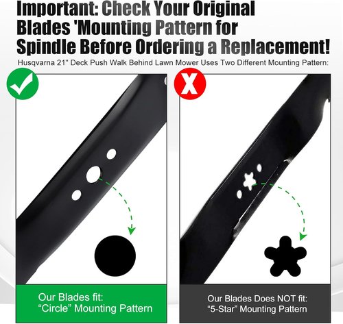 Grasscool Mower Mulching Blade - Circle Mounting Pattern for Craftsman & Husqvarna 21" Deck