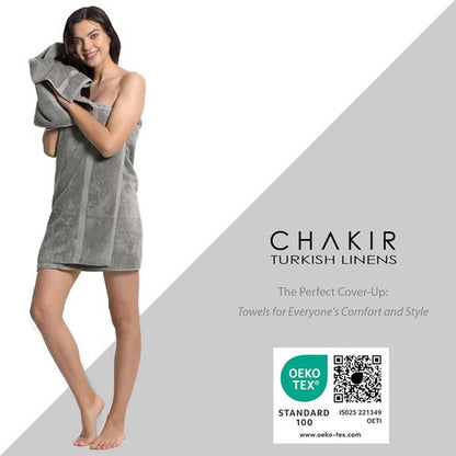 Chakir Turkish Linens Luxury Cotton Towel Set - 6-Piece Spa Quality (2 Bath, 2 Hand, 2 Washcloths)