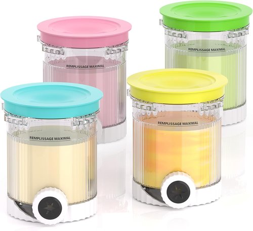 Creami Swirl Containers - Compatible Pints & Lids for Ninja CREAMi NC700 Series | Food-Grade, Dishwasher Safe, 4 Pack