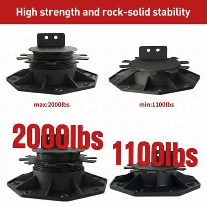 50-Pack Black Shed Base, Deck Blocks Foundation Base Support, Height Adjustment Range from 1-3/16" to 2-3/8", Adjustable Deck Support for Deck Floor Platform Joist Beam Support