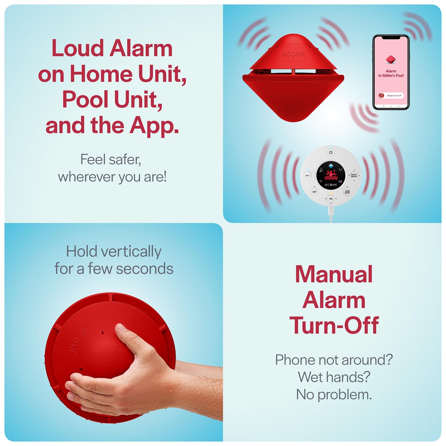 BCONE® Pool Alarm by Lifebuoy® | ASTM F2208 Certified | Floating Safety Device with App Alerts + Alexa Voice Control | 2.4GHz Wi-Fi | for Inground & Above-Ground Pools