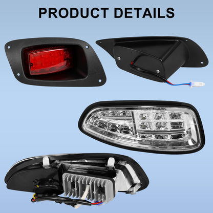 KAKSEY Deluxe Golf Cart LED Headlight Tail Light Kits Fit for EZGO RXV 2016 +, 12V Street Legal Golf Cart Lights Kit with Turn Signals Kits, Brake Lights, Horn