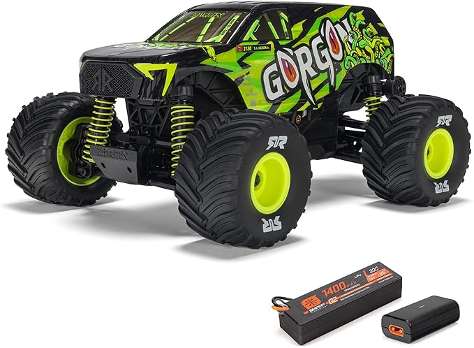 ARRMA RC Truck 1/16 Gorgon GROM 4X4 RTR Brushed Monster Truck (Battery &amp Charger Included) Yellow ARA2130T1