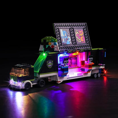 Upgraded Led Light Kit Compatible with Lego City Gaming Tournament Truck Building Toy Set Compatible with Lego 60388 Gift Idea for Boys Girls and Kids (Model Not Included)