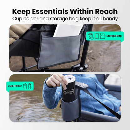 OuterSpa Hammock Camping Chair for Adults with Adjustable Backrest, Heavy Duty Padded Folding Hammock Chair Supports 400lbs, Portable Hammock Chair Swinging Chair for Camping, Travelling and Patio