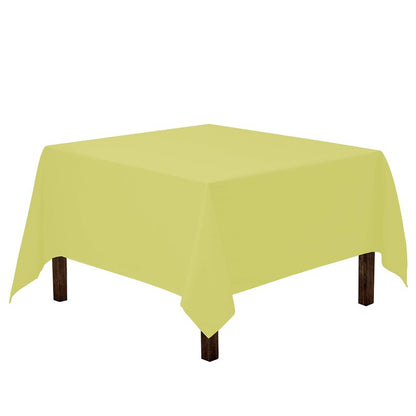 Gee Di Moda Square Tablecloth - 85 x 85 Inch Yellow Table Cloth for Large Square or Round Tables - Heavy Duty Washable Fabric - for Buffet Table, Holiday Party, Dinner, Wedding & Baby Shower