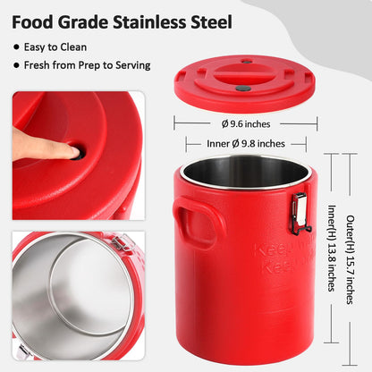 Tragaomx Portable Insulated Soup Container 18Qt Food Warmer Cold/Hot Soup Carrier for Parties Catering Insulated Food Pan Carrier for Buffet